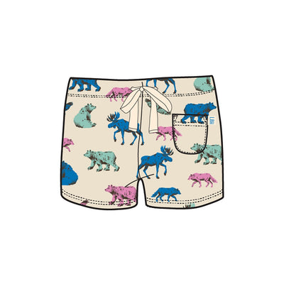 Little Blue House - Woodland Animals Womens Pj Shorts in a Bag