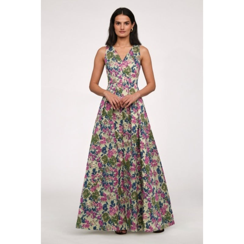 JS Collections - Womens Madge V Neckline Gown