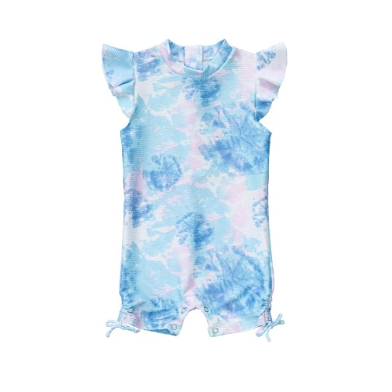 Snapper Rock - Kids Sky Dye Flutter Sleeve Sunsuit