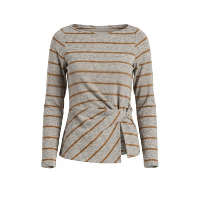 Liverpool Los Angeles - Womens Long Slv Boat Neck Knit Top with Twist Detail