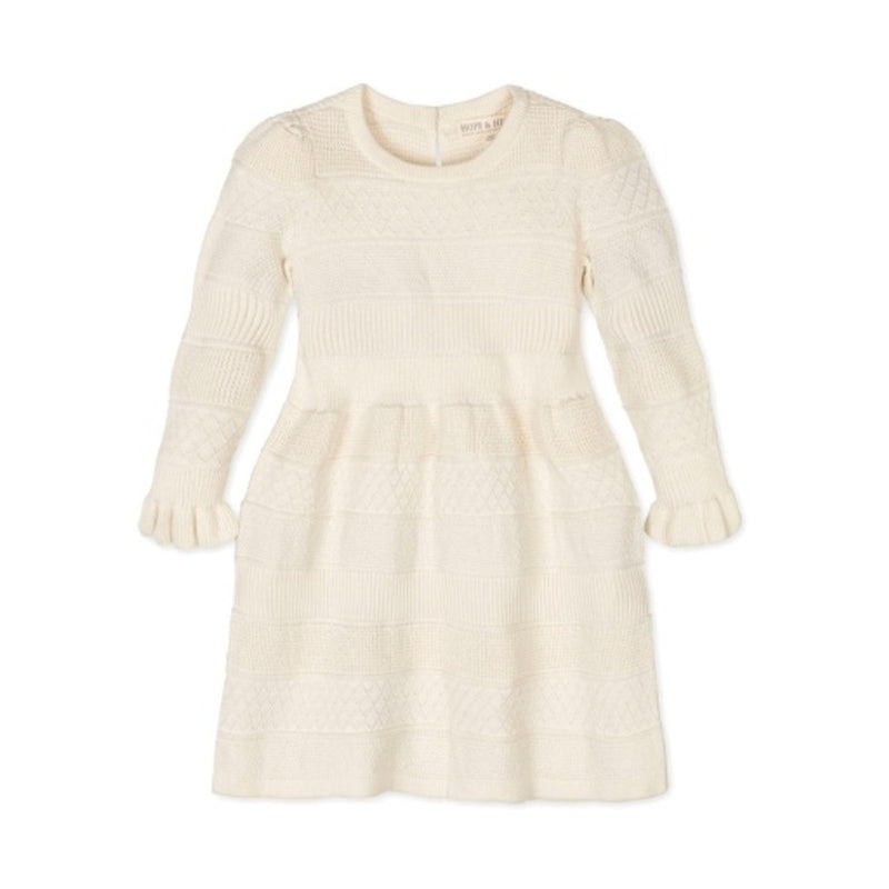 Hope & Henry - Girls Organic Ruffle Cuff Sweater Dress