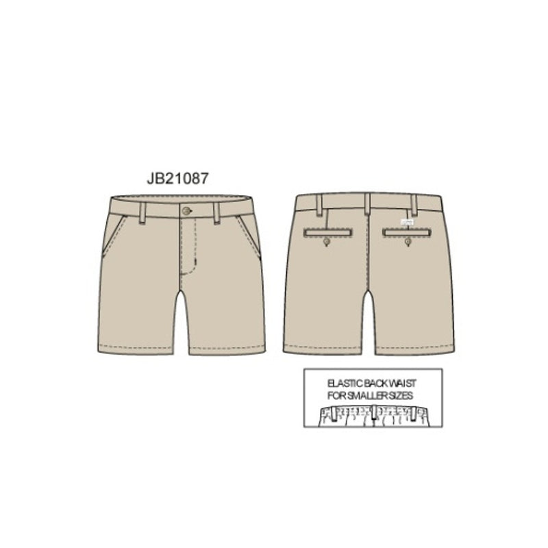 Janie and Jack - Boys with X Khaki Stretch Twill Ff Short Sm0