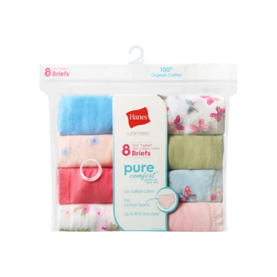 Hanes - Girls Ultimate Pure Comfort Girls' Brief Underwear Cotton 8-Pack