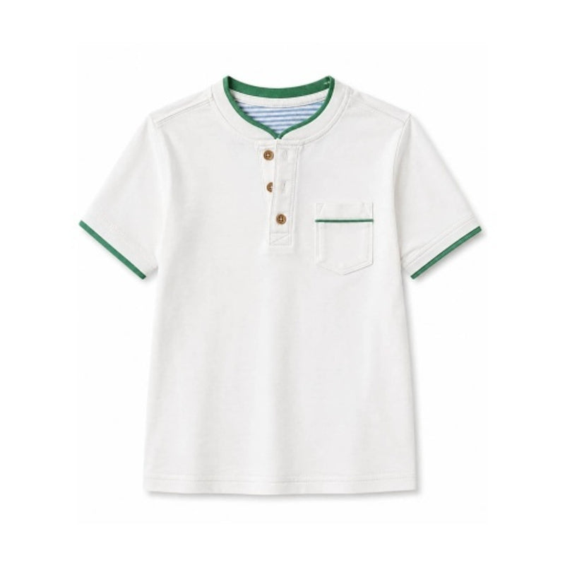 Hope & Henry - Boys Organic Short Sleeve Henley Pocket Tee
