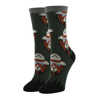 Oooh Yeah - Womens Crew Socks Rocky Mtn. Bear