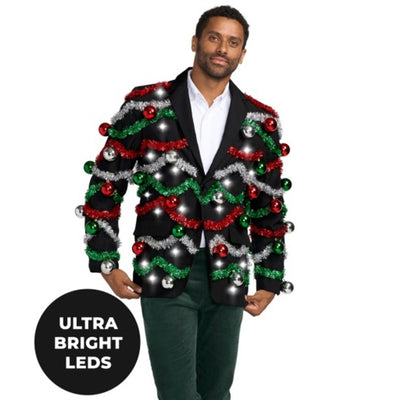 Tipsy Elves - Mens Midnight Garland Light Up Blazer
