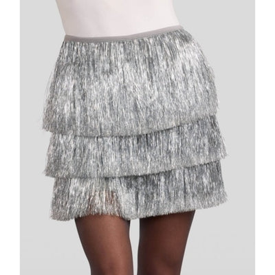 Tipsy Elves - Womens Silver Tinsel Fringe Shorts