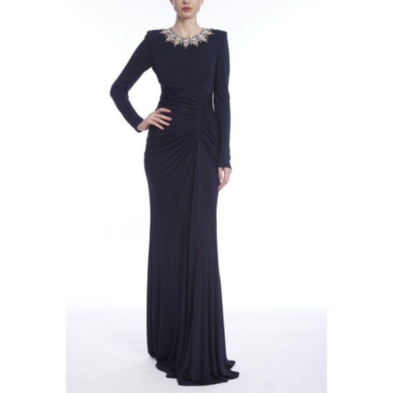 Badgley Mischka - Womens Long Sleeve Bead Drp Jrsy