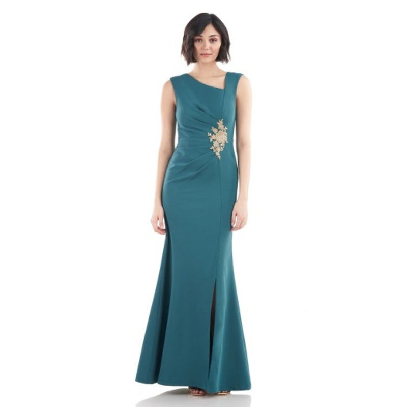 JS Collections - Womens Evie Asymmetric Neck Gown
