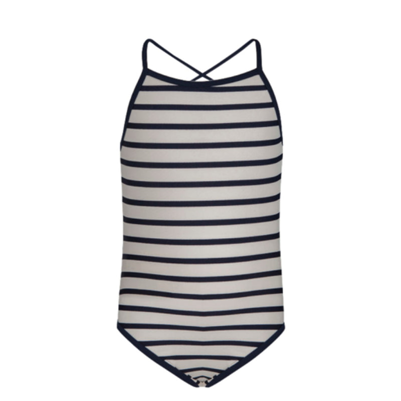 Snapper Rock - Girls Navy / White Stripe Swimsuit