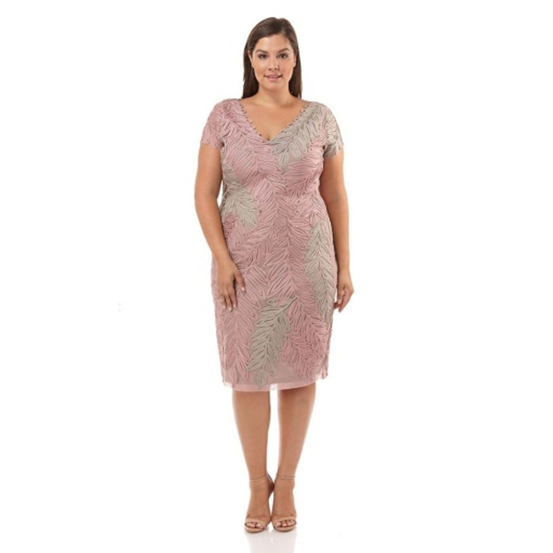 JS Collections - Womens Soutache Embroidered Vneck Drs
