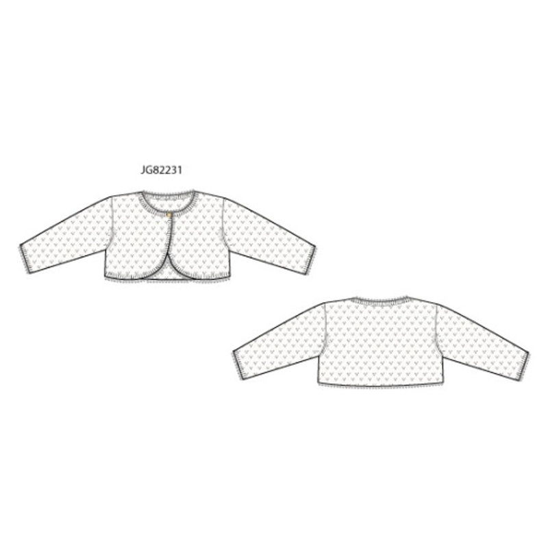Janie and Jack - Girls S Wht Pntl Crop Long Sleeve Cardi E1