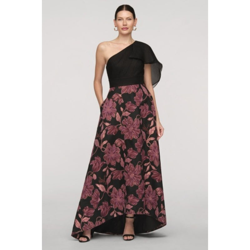 JS Collections - Womens Winifred Mixed Media Gown