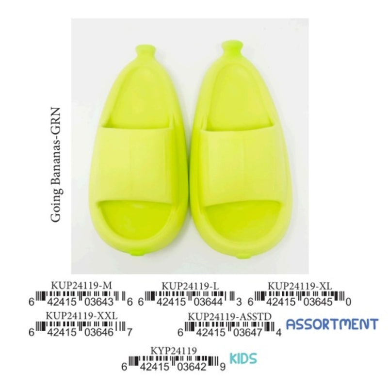 Oooh Yeah - Unisex Going Bananas Grn Assort-Silly Slides-Unisex