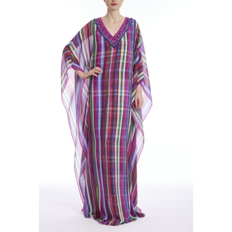 Badgley Mischka - Womens Striped Caftan