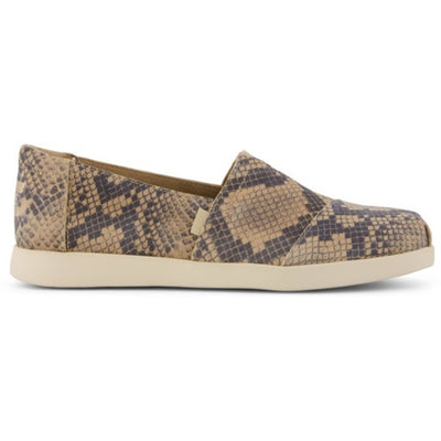 TOMS - Womens Alpargata Plus - Mid Taupe Snake Print Suede