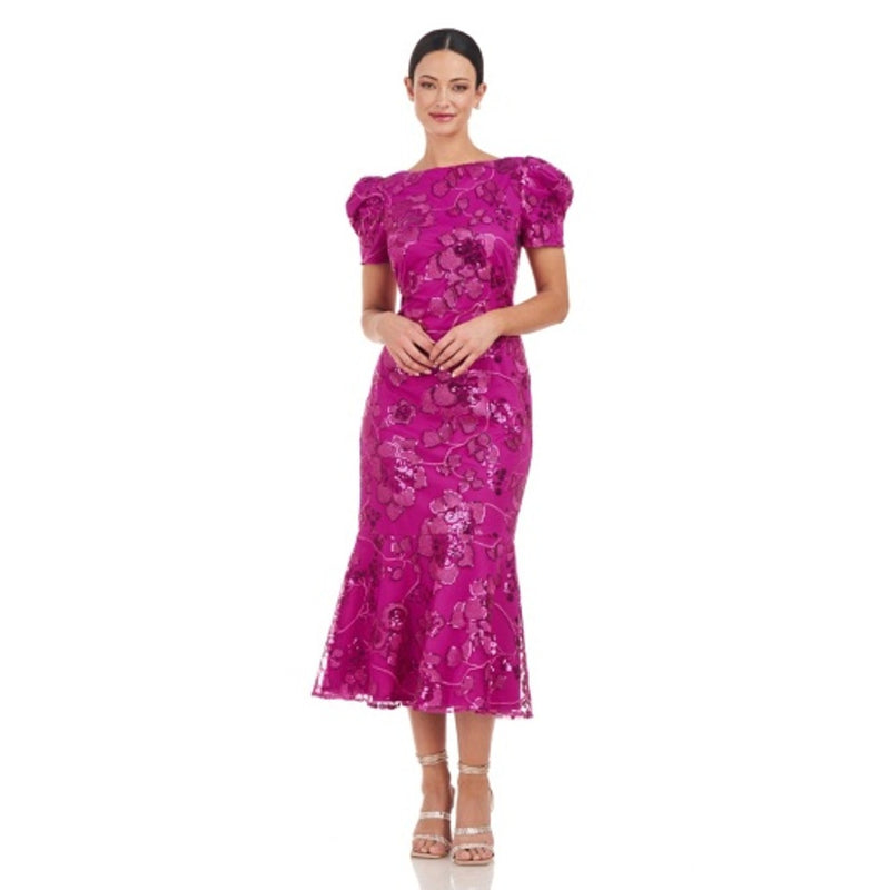 JS Collections - Womens Ayla Pleated Sleeve Cocktail