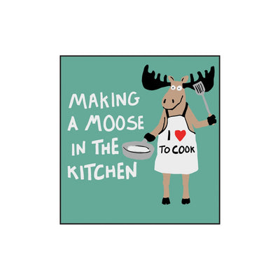 Little Blue House - Unisex Making a Moose in the Kitchen Eco Dishcloth