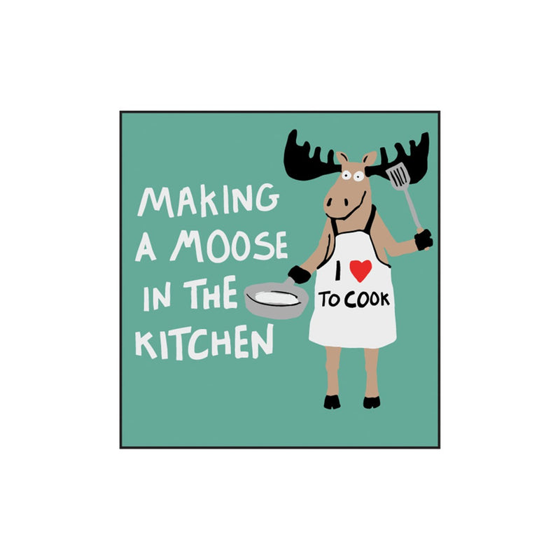 Little Blue House - Unisex Making a Moose in the Kitchen Eco Dishcloth