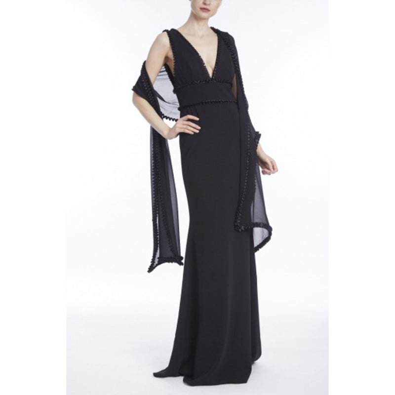 Badgley Mischka - Womens V Neck Pleat Trim