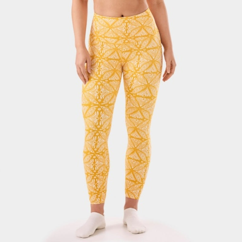 Thirty Three Threads - Unisex High Waisted 7/8 Tight Apricot Batik - Apricot Batik