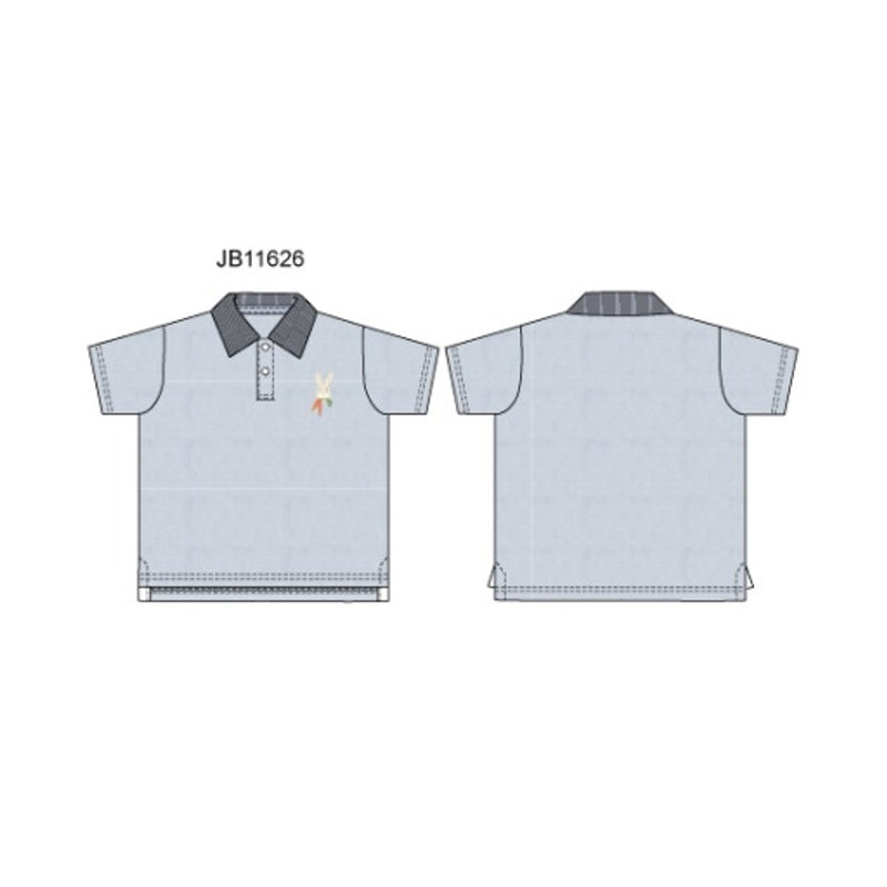 Janie and Jack - Boys K Short Sleeve Lt Blue Emb Bunny Pique Polo E1