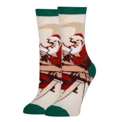 Oooh Yeah - Womens Santas Map Women's Crew Socks