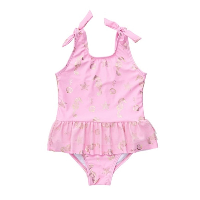 Snapper Rock - Kids Seahorse Sparkle Skirt Swimsuit