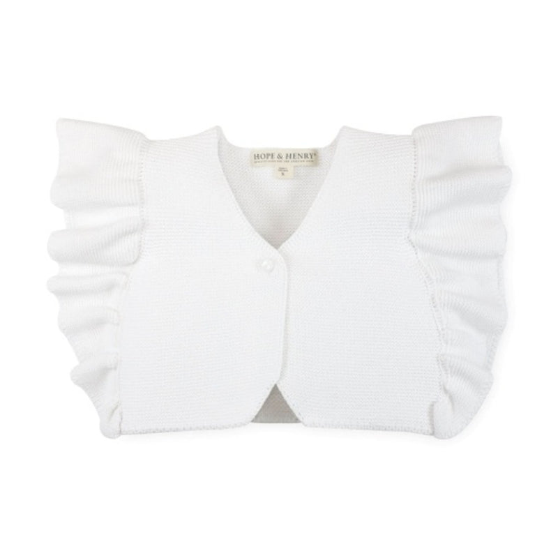 Hope & Henry - Girls Ruffle Sleeve Sweater Vest