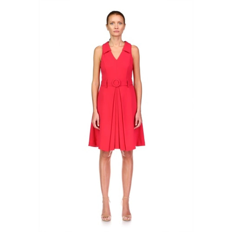 JS Collections - Womens Stretch Crepe V-Neck Aline Drs