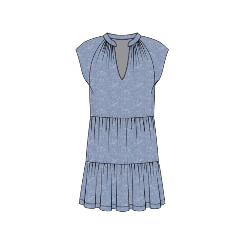 Liverpool Los Angeles - Womens Tiered Flutter Slv Dress