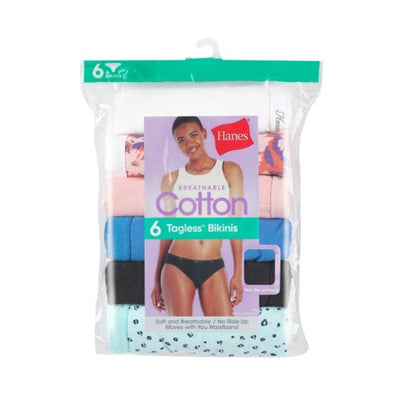 Hanes - Womens Cotton Bikini Underwear Cool Comfort 6-Pack