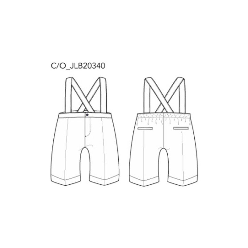 Janie and Jack - B with White Linen Suspender Pants Sb1