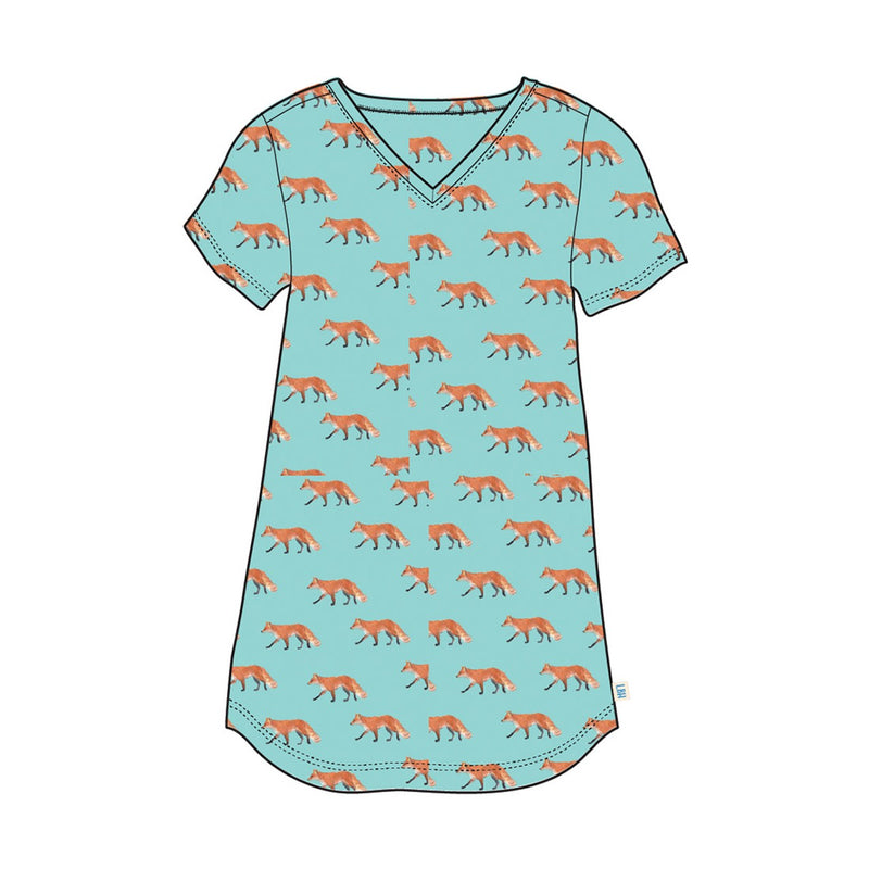 Little Blue House - Watercolour Foxes Womens Nightdress in a Bag