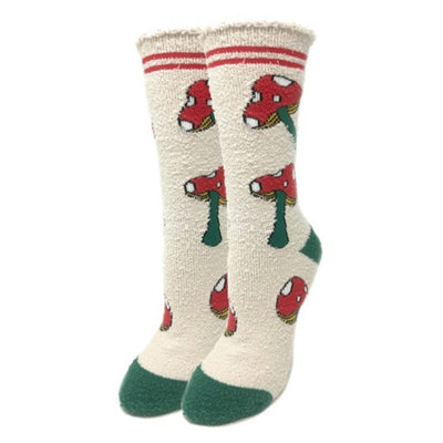 Oooh Yeah - Womens Mushies Fluff N Stuff Non Skid Women's Crew Socks