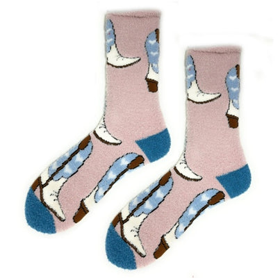 Oooh Yeah - Womens These Boots Fluff N Stuff Women's Crew Socks