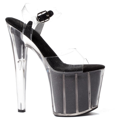 Ellie Shoes - 8" Pointed Stiletto Sandal W/Glitter in Platform