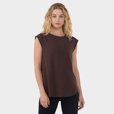 Thirty Three Threads - Unisex Cap Sleeve Crewneck Tee Espresso