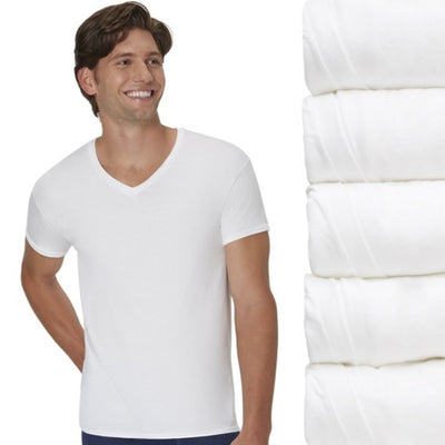 Hanes - Mens Ultimate Men's Undershirts Pack Comfortsoft V-Neck Cotton T-Shirts Moisture-Wicking