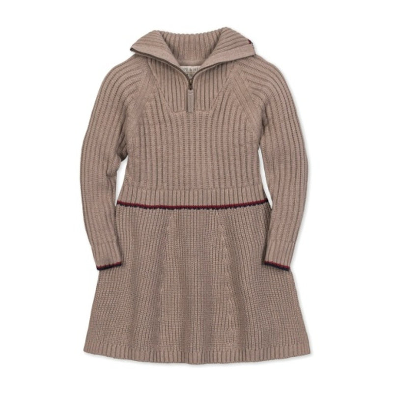 Hope & Henry - Girls Organic Half Zip Sweater Dress