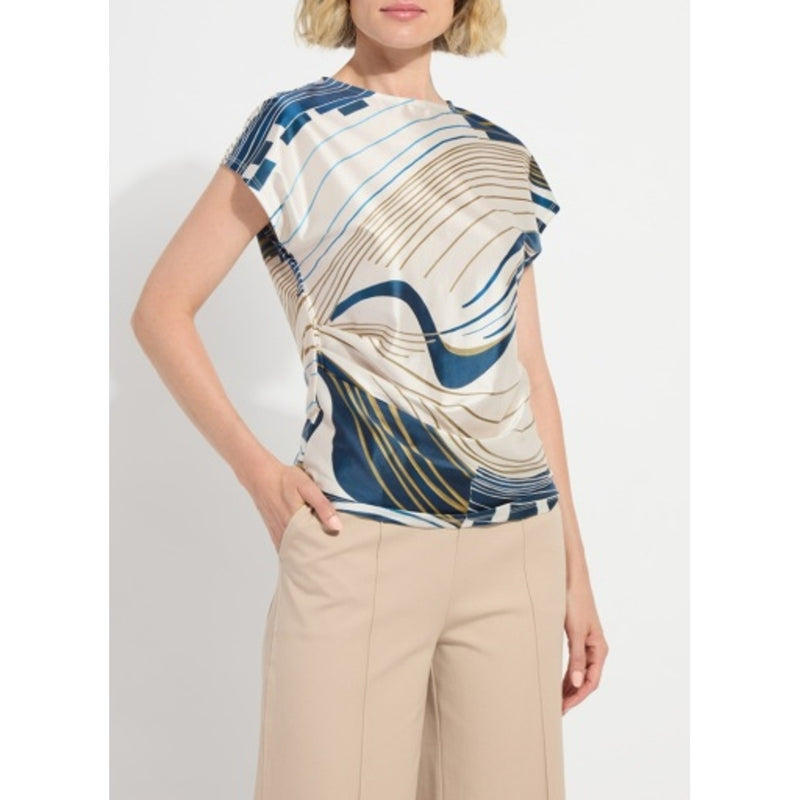 Lysse - Womens Faride Side Pleated Printed Top