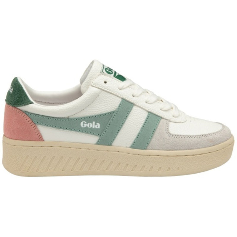 Gola - Womens Grandslam Trident Sneakers - White/Green Mist/Evergreen