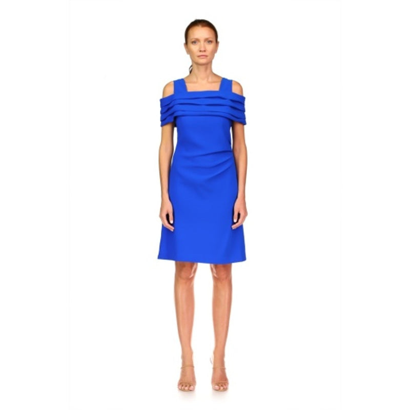 JS Collections - Womens Str Crepe Pleat Portrait Drs