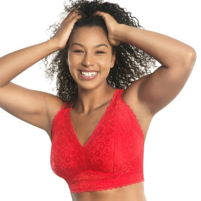 Parfait - Womens Adriana Wire Free Lace Bralette - Racing Red