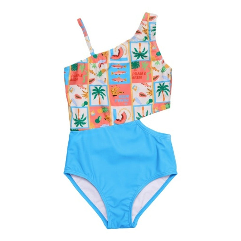 Snapper Rock - Girls Sol Seekers Teen Recycled One Shoulder Swimsuit