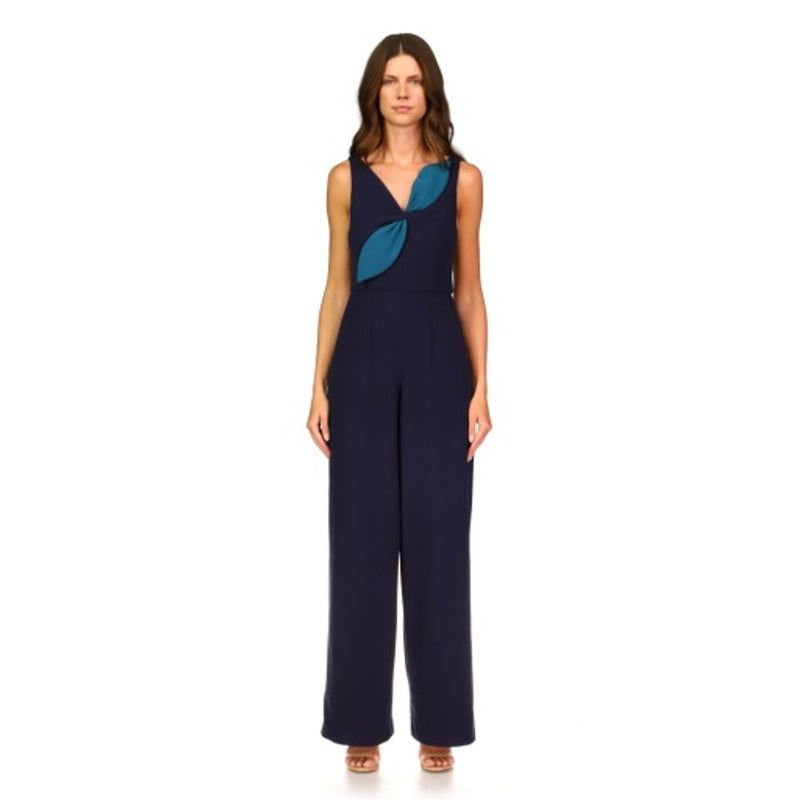JS Collections - Womens Contrast Bow Crepe Jumpsuit
