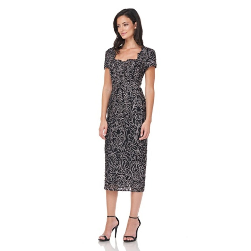 JS Collections - Womens Soutache Sweetheart Neck Dress
