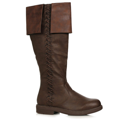Ellie Shoes - 1"Heel Men’S Knee High Boot with Stitching Detail