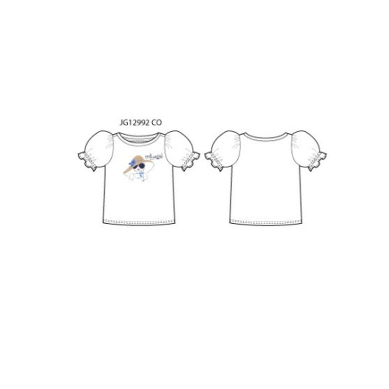 Janie and Jack - Girls K Wht Hat Graphic Top Sp2