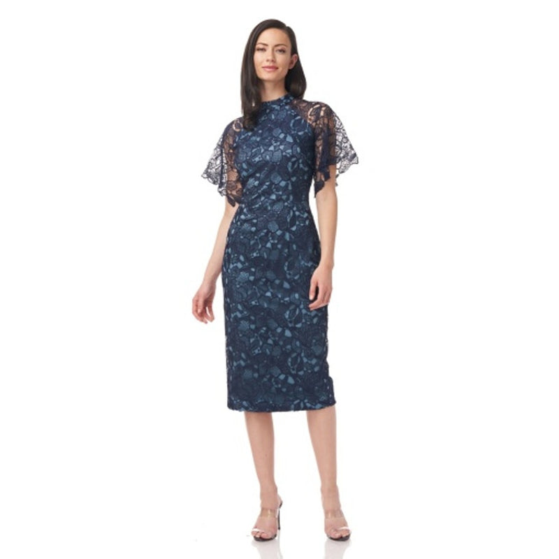 JS Collections - Womens Tabitha Mock Neck Midi Dress